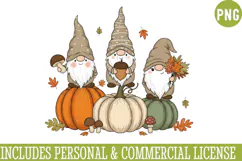 Fall Gnome Clipart PNG,Fall Sublimation Design PNG Product Image 1