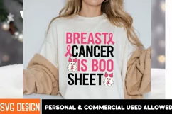 Breast Cancer is Boo Sheet SVG Cut File,Breast Cancer SVG Product Image 3