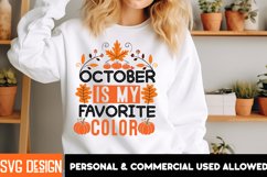 Fall Shirt Design, October is my Favorite Color SVG Product Image 3