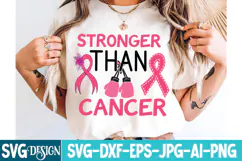 Stronger than Cancer SVG Design,Breast Cancer Svg Design Product Image 1
