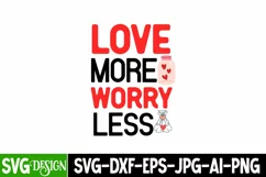 Love More Worry Less Retro SVG |Valentine's day Retro SVG Product Image 1