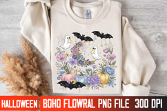Elegant Halloween Floral Vector | Spooky Fall T-Shirt Design Product Image 4