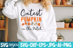 Cutest Pumpkin in the Patch SVG,Thanksgiving Fall Design Product Image 1