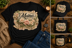 Vintage Mama PNG | Floral Rose Butterfly Sublimation Design Product Image 2