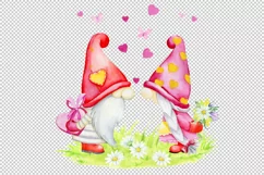 watercolor clip art ,valentine's day, Valentine gnome clipar Product Image 3