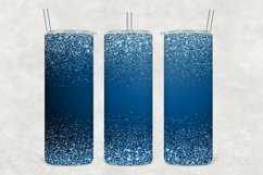 Blue Tones Sparkle Glitter Tumbler Sublimation Product Image 1