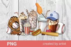Baseball coffee cups png, Baseball coffee, sport png, game Product Image 2