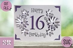 16th Birthday card insert design| Paper cutting |Cricut Card Product Image 3