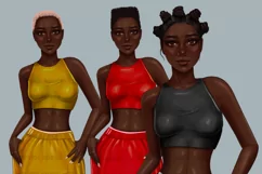 African American women clip art bundles, Gym clipart PNG Product Image 8