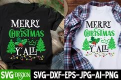 Merry Christmas Y'all SVG Design ,Merry Christmas SVG Product Image 1
