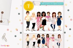 Girl clipart group, woman lifestyle club, social troop, LG12 Product Image 1