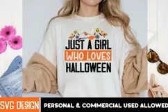 Just a Girl Who Loves Halloween SVG Cut File,Halloween SVG Product Image 1