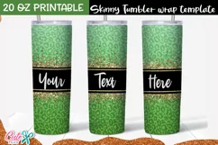 Green leopard St. Patricks day 20 Oz. Skinny Tumbler Product Image 1