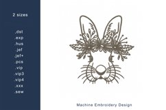 Easter Hare Embroidery Design 2 sizes Product Image 1