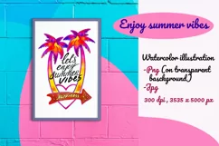 Summer vibes| Watercolor clipart PNG Product Image 2