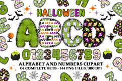 Halloween Alphabet png clipart, halloween letters doodle Product Image 1