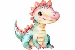 Watercolor Cute Dilophosaurus Dinosaur Cartoon Product Image 3