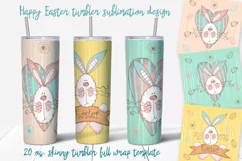 Skinny tumbler Png. Happy Easter Png. Easter sublimation Product Image 1