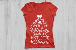 Candy Cane Wishes And Mistletoe Kisses Svg, Christmas Svg. Product Image 2