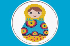 Blue Matryoshka - PDF Cross Stitch Pattern Product Image 1