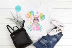 Rhino sublimation design. Baby Rhino clipart Product Image 2