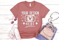 Bella Canvas 3001 Heather Mauve Mockup, Unisex Tshirt Mockup Product Image 1