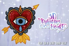 3D Heart svg Layered Milagros hearts 02 SVG Product Image 1