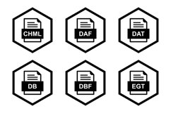 Set Of File Formats Icons Product Image 1