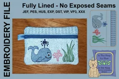 ITH Whale Zipper Bag Zipper Bag - Lined, 5X7 HOOP Product Image 1