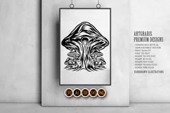 Silhouette of Nature Fungus Plant Mushrooms Product Image 5