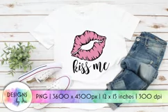 Kiss Me SVG | Lips SVG | Pink Lips Design | Valentines Day Product Image 1
