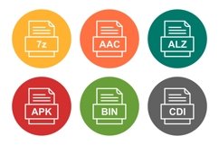 Set Of File Formats Icons Product Image 1