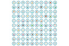 100 folk icons set, cartoon style Product Image 1