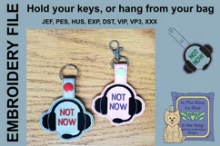 ITH Gamer Headset Vinyl Key Fob or Bag Tag - Snap Tab Product Image 1