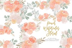 Peony Watercolor Clipart, pastel floral Watercolor Clipart, Product Image 2