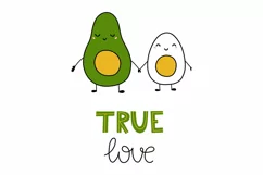 Valentines SVG.Funny cartoon egg and avocado. True love. Product Image 2