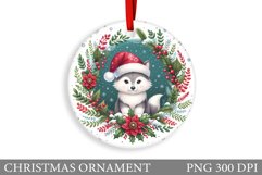 Wolf Christmas Ornament. Christmas Ornament Sublimation Product Image 1