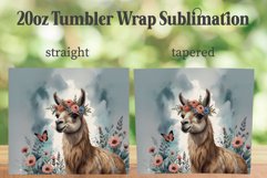 Llama Flowers 20oz Tumbler PNG, Llama Tumbler Wrap PNG Product Image 2