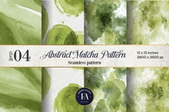Matcha Green Tea Pattern, Matcha Aesthetic Digital Paper Product Image 1