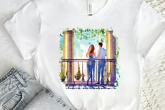 Watercolor The Bride and Groom Sublimation PNG Product Image 2