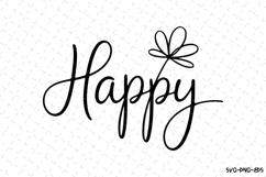 Happy Svg | Flower Svg | Svg Cut Files Product Image 1