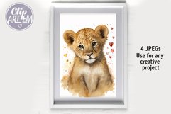 Realistic Watercolor Baby Lion 4 JPEG images Wall Art Bundle Product Image 4
