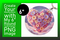 Bright Round Design Car Coaster , Flowers Heart Product Image 1