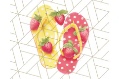 Strawberry Red Lemon Yellow Summer Clipart PNG, Summer Icons Product Image 3