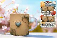 Playful 11oz Png Mug Wrap Template , 3D Heart Product Image 1