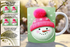 Chic 11oz Mug Wrap Png Template , Snowman Product Image 1