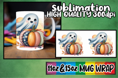 Enchanting thoughts sublimation mug wrap, Pumpkin Watercolor Product Image 1