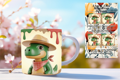 Bold 15oz Mug Wrap Png Design , Cute Dino Product Image 1
