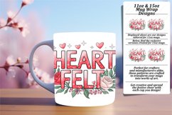 Elegant 15oz Mug Wrap Png Template , Valentines Product Image 1