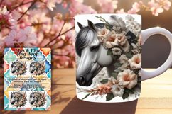 FRESH 15oz Mug Wrap PNG Design , Horse Product Image 1